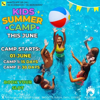 Our Kids Summer Camp is the perfect way to spend June. We offer 15 and 30 day camps filled with swimming lessons and water activities. Book your slot and get ready for a summer of fun.