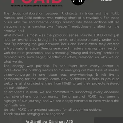 We are proud to collaborate with events like FOAID that unite the Indian design community. This letter from our Editor-in-Chief reflects on the profound sense of unity and shared passion felt at the Mumbai and Delhi editions.
