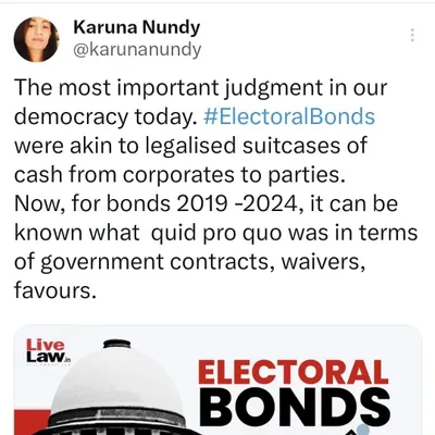 My analysis of the landmark Supreme Court judgment striking down the Electoral Bonds scheme. This decision is a crucial step towards transparency and curbing quid pro quo arrangements between corporations and political parties.