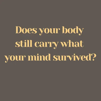 This question, "Does your body still carry what your mind survived?", gets to the heart of somatic healing. Trauma often manifests as physical tension and disconnection long after the event has passed.