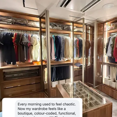 "Every morning used to feel chaotic. Now my wardrobe feels like a boutique." This is the transformation we aim for: turning a daily point of stress into a moment of joy and ease.