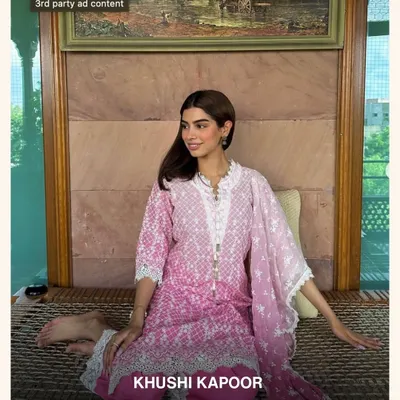 You know it’s a must have when Khushi Kapoor picks it. She looks absolutely stunning and so comfy in my pink Venna Kurta Set. This is the perfect look for a daytime event or a festive puja.