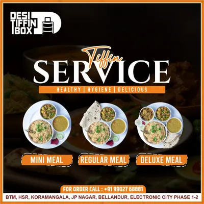 I offer different meal sizes because everyone's appetite is different. You can choose from a Mini, Regular, or Deluxe meal, ensuring you get just the right amount of food, whether for a light lunch or a hearty dinner.