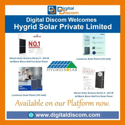 Explore high-performance solar panels from leading brands, including Vikram Solar Somera Series and Luminous solar panels in various wattages.