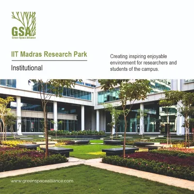For the IIT Madras Research Park, we created an inspiring and enjoyable environment for researchers and students. The central courtyard design is inspired by a traditional 'kund' or stepped tank, creating an informal meeting place that fosters the exchange of ideas.