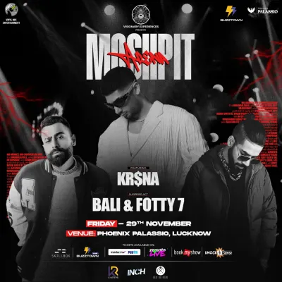 This poster for Moshpit Arena shows how I curate powerful hip-hop lineups, bringing together artists like KRSNA, Bali, and Fotty 7 for one explosive event. I handle multi-artist coordination to create a festival-like experience.
