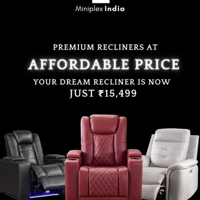 We believe luxury should be accessible. This graphic showcases some of our premium recliner models, available in various styles and colors like black, red, and white, offering high-end comfort at an affordable price point.