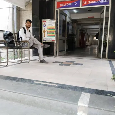 I take pride in my work, including projects for government bodies like the Delhi Police. Here I am outside the P.S. Sarita Vihar, a site of one of my surveillance system projects.