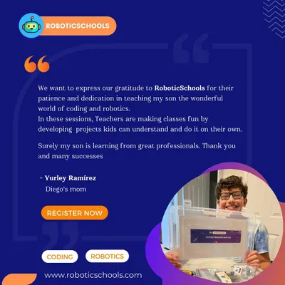 I am so grateful for this feedback from Diego's mom, Yurley. My goal is always to make classes fun and empower kids to build projects on their own, and it is wonderful to hear that it is making a difference.