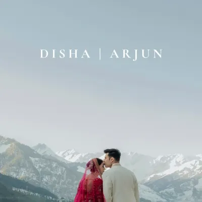 A love as grand as the mountains. This epic portrait from a Manali destination wedding captures the scale of both the landscape and their feelings for each other.