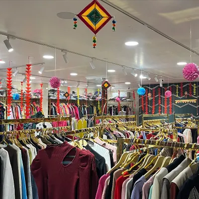 A festive Diwali decoration for a retail store. We used traditional Indian hangings, paper lanterns, and marigold garlands to create a welcoming and celebratory atmosphere for shoppers.