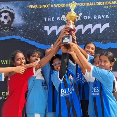 A historic moment for our Women's Sub-Junior team, celebrating with their first-ever trophy. This victory is a testament to their hard work and the bright future of women's football at our academy.