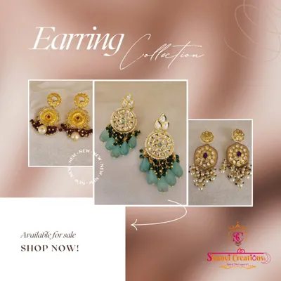 A glimpse of my custom earring collection. From traditional jhumkas to modern chaandbalis, each pair is designed to be a statement piece and can be customized in your favorite color.