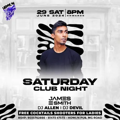 Saturday nights are for the club. This flyer is for one of my regular gigs at Howl'n Pub on Church Street, where I spin a mix of Bollywood and Commercial hits.