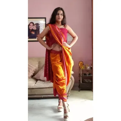 The dhoti-style saree is one of my favorite ways to create a comfortable yet super stylish look. It's easy to move in and has a bold, modern edge. I can teach you how to drape your own sarees this way or style one for you for any event.