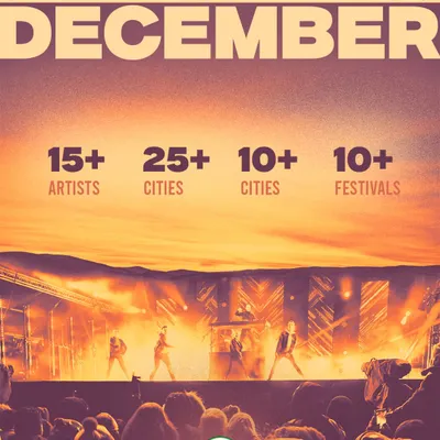 Our December 2025 wrap-up: Over 15 artists, 25 shows, and 10 festivals, showcasing our capacity to end the year on a high note for our clients.