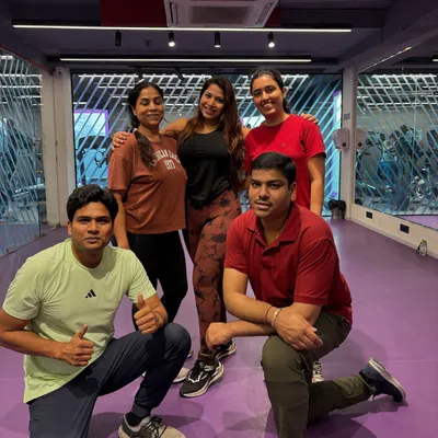 Let's dance! A happy moment with my amazing clients after a fun-filled Zumba session. The energy in these classes is always incredible.