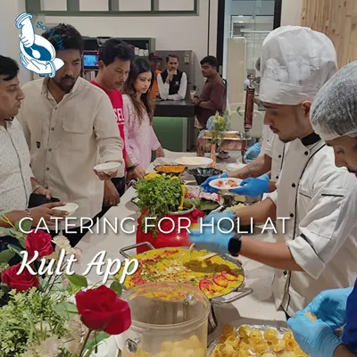 Holi celebrations are all about fun and flavor. For this event at Kult App, I set up a live chaat counter, allowing guests to customize their snacks. It's an interactive and engaging way to celebrate the festival of colors.