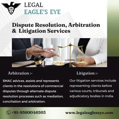 This graphic explains the difference between our arbitration and litigation services. We advise and represent clients in alternate dispute resolution processes like mediation and conciliation.