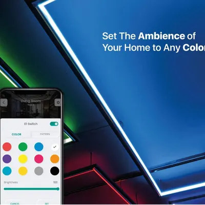 With smart lighting, you are in complete control of your home's ambiance. My systems allow you to choose any color and brightness from a simple app on your phone to match your mood or activity.
