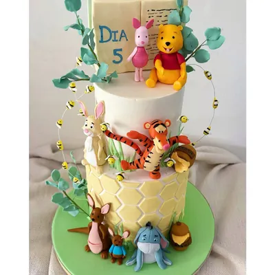 It was pure joy to recreate the world of Winnie the Pooh for a fifth birthday. Every character, from Pooh to Eeyore, was handcrafted from fondant, turning a delicious chocolate hazelnut cake into a storybook scene.