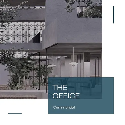 Our design for a commercial office space. The concept is centered on creating a healthy work environment by maximizing views of surrounding nature and incorporating a central courtyard for natural light and ventilation.
