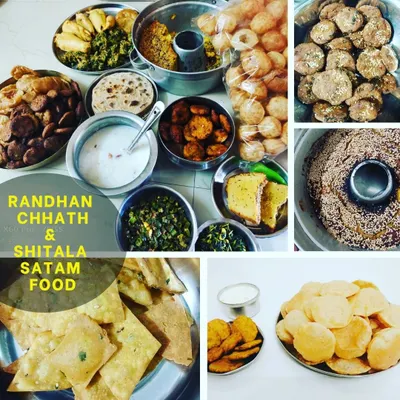 This is a special spread I prepare for the "Randhan Chhath & Shitala Satam" festival. It includes a variety of traditional foods that are eaten during the vrat (fasting), all prepared fresh in my home kitchen.