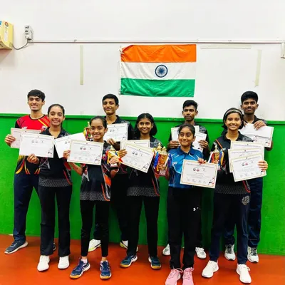 Our academy's winners from the 1st Thane District Tournament of 2024, posing with their certificates under the Indian flag. This image represents the culmination of hard work and successful event participation.