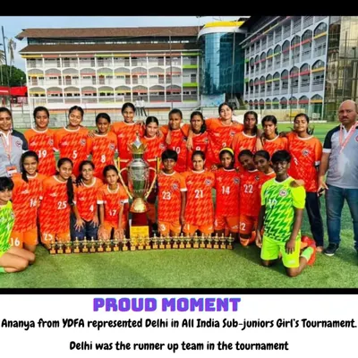 A proud moment for the entire academy. Ananya and her Delhi state teammates, who were the runner-up team in the All India Sub-Juniors Girl's Tournament.