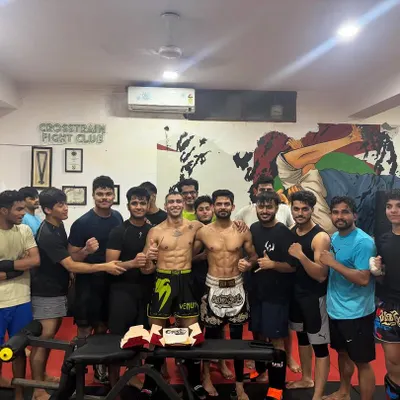 Another shot of the team sending off our coach to Thailand. This is our community, supporting each other's journey to get better.