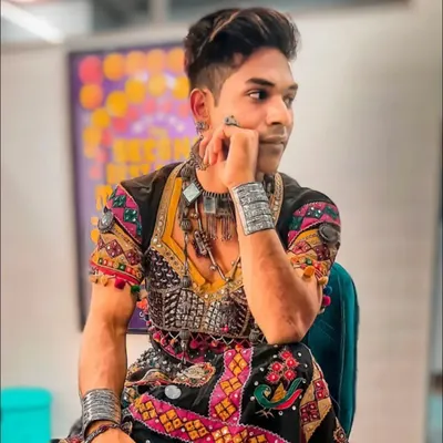 A look from the Netflix movie "Monkey Man" directed by Dev Patel. I was styled in this traditional folk costume for my part, showcasing my versatility for international projects.