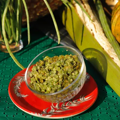 My Beans Thoran has been on the menu since day one. It's a humble, hearty, and heroic dish of finely chopped beans stir-fried with coconut and spices. It's nutritious, comforting, and a true NairOnFire classic.