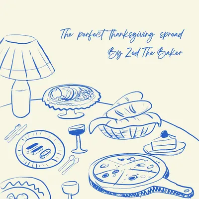 For Thanksgiving, I offer the perfect spread so you can focus on what truly matters: spending time with loved ones. This illustrated menu gives a taste of the festive dishes I can prepare for your holiday table.