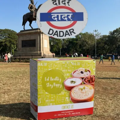 We deliver to Dadar. Our meal box is pictured here against the iconic backdrop, ready to bring healthy food to your doorstep.