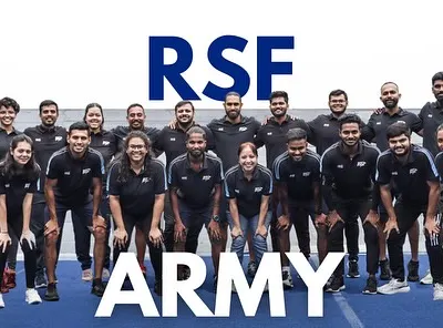 Making a champion is a team sport. This is the RSF Army: our incredible team of Strength & Conditioning coaches, Physical Therapists, and administrative staff who work together to elevate India's sporting culture.