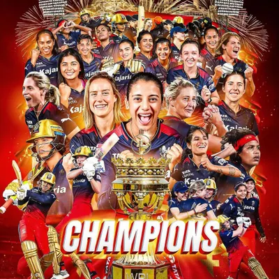 This one is for the fans. A graphic celebrating our incredible RCB team that won the WPL 2024 title. This is a testament to the team's collective courage and bold play.