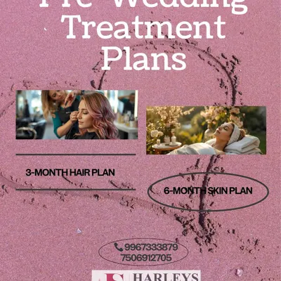 I offer structured pre-wedding treatment plans to get your skin and hair in perfect condition for your special day. This graphic outlines the 3-month hair plan and 6-month skin plan, designed for optimal results.