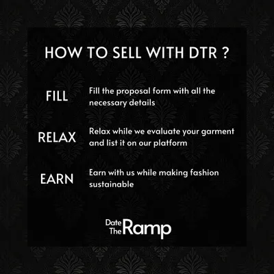 Ready to turn your outfits into earnings? Our process is as easy as Fill, Relax, Earn. We've made it super simple to start selling or renting out your occasion wear. First, fill out our quick online proposal form. Then, just sit back while we evaluate your garment and handle the professional listing. Finally, you earn with us every time your piece is chosen, all while promoting sustainable fashion. It’s that easy!