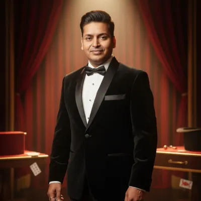 A professional portrait for you to meet the magician. With over 20 years of experience, I've performed for every type of audience, from kids' parties to large corporate events.