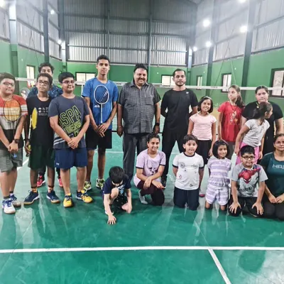 We were honored to have Mr. Ajay Singhania, General Secretary of the Badminton Association of Haryana, visit our academy. He is seen here with our group of young, aspiring players.