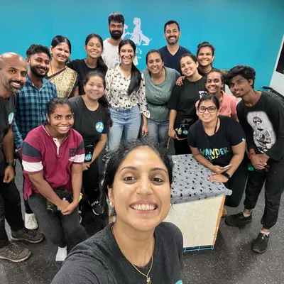 A selfie with my amazing team of 15! These are the hardworking people who help me run the facility and provide the best care for every dog that comes through our doors.