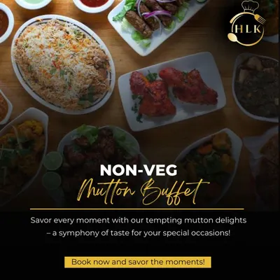 For lovers of rich, flavorful dishes, our Non-Veg Mutton Buffet is an excellent choice for special occasions. It features a curated selection of mutton delicacies, from tender kebabs and biryani to hearty gravies.