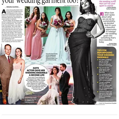 I'm in the news for my tips on what to do with your wedding dress after the big day. Don't just store it away. You can repurpose it by dyeing it, cutting it, or completely revamping it into a new outfit.