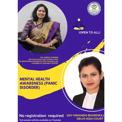 As an advocate, I understand the immense stress legal issues can cause. This is a poster from a Mental Health Awareness session on panic disorders that I organized to provide support and guidance.