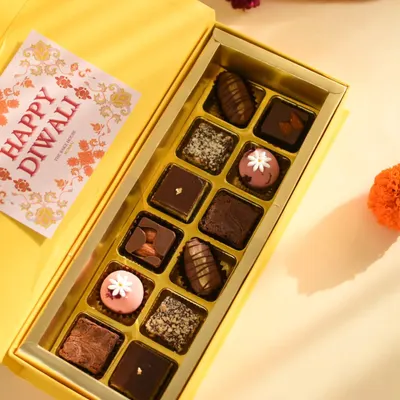 My Fusion Treat Box, filled with bite-sized bestsellers like Rose Kaju Katli and Nutella Brownies. It’s a modern twist on the classic Diwali mithai box.