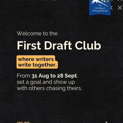 Welcome to the First Draft Club, a dedicated space where writers write together. For four weeks, you'll join a community of peers, all showing up to chase their writing goals alongside you.