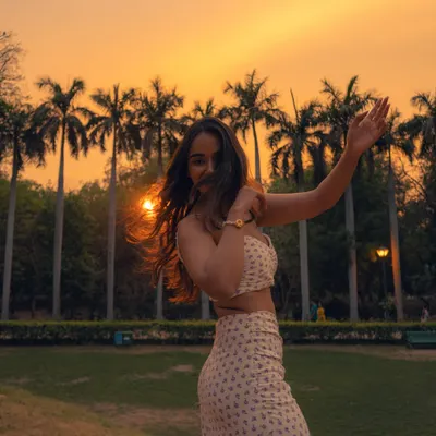 A portrait of Monica, dancing in the last rays of the golden hour at Lodhi Garden. I love using movement and the magic of sunset light to create portraits that feel alive and full of energy.
