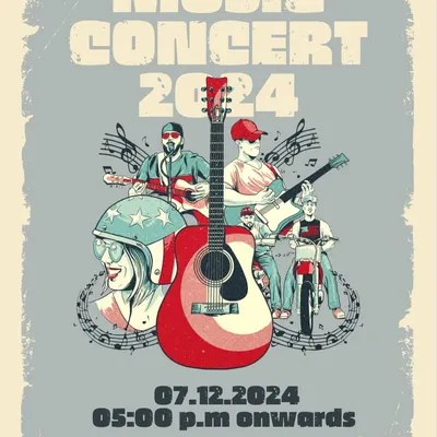 This poster for our annual Western Music Concert shows the vibrant and contemporary events hosted at my venue. My space is perfect for student recitals and music school annual days, providing a professional stage for emerging talent.