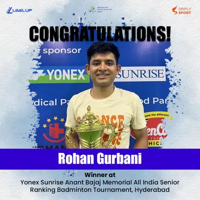A huge congratulations to our player Rohan Gurbani for his victory at the Yonex Sunrise Anant Bajaj Memorial All India Senior Ranking Tournament in Hyderabad. This win is a product of his unwavering dedication and the rigorous training environment at our academy.