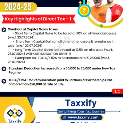 The Union Budget 2024-25 brought a major overhaul of capital gains taxes. This infographic summarizes the key changes, including new tax rates for short-term and long-term gains and an increased exemption limit under the new tax regime.